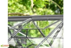 Serre De Jardin Adossée En Verre Lams 4,9 M² - Melissa Anthracite -Garanta Jardin Magasin serre jardin adossee aluminium anthracite verre trempe melissa ida lams 4 3