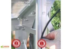 Serre De Jardin Adossée En Verre Lams 1,3 M² - Melissa Alu Naturel -Garanta Jardin Magasin serre jardin adossee aluminium verre trempe melissa 2