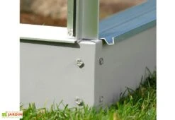 Serre De Jardin Adossée En Verre Lams 7,2 M² - Melissa Alu Naturel -Garanta Jardin Magasin serre jardin adossee verre polycarbonate aluminium lams melissa ida 7800 1