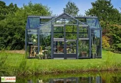 Serre De Jardin Verre Trempé Alu Anthracite 13 M² – Juliana Orangeri -Garanta Jardin Magasin serre jardin aluminium anthracite verre trempe juliana orangerie 4