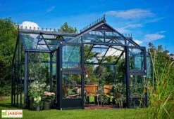 Serre De Jardin Verre Trempé Alu Anthracite 13 M² – Juliana Orangeri -Garanta Jardin Magasin serre jardin aluminium anthracite verre trempe juliana orangerie 5