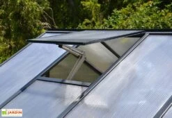 Serre De Jardin En Aluminium Et Polycarbonate Glory 14,7 M² - Grise -Garanta Jardin Magasin serre jardin aluminium polycarbonate glory 14 7 m 2