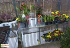 Serre De Jardin En Aluminium Et Polycarbonate Glory 4,7 M² - Grise -Garanta Jardin Magasin serre jardin aluminium polycarbonate glory 4 7 m 3