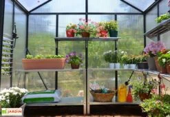 Serre De Jardin En Aluminium Et Polycarbonate Glory 6 M² - Grise -Garanta Jardin Magasin serre jardin aluminium polycarbonate glory 6 m