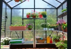 Serre De Jardin En Aluminium Et Polycarbonate Glory 11,8 M² - Grise -Garanta Jardin Magasin serre jardin aluminium polycarbonate glory palram 1 1
