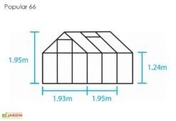 Halls Serre De Jardin En Aluminium Et Verre Popular 66 (3,8 M²) -Garanta Jardin Magasin serre jardin aluminium verre popular 66 38m 4