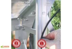 Serre De Jardin En Alu Et Verre Trempé Lams 12,9 M² - Aloé Vert -Garanta Jardin Magasin serre jardin aluminium verre trempe aloe 13m2 vert 2