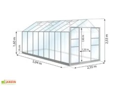 Serre De Jardin En Alu Et Verre Trempé Lams 12,9 M² - Laurus Alu Naturel -Garanta Jardin Magasin serre jardin aluminium verre trempe laurus lams 13m2