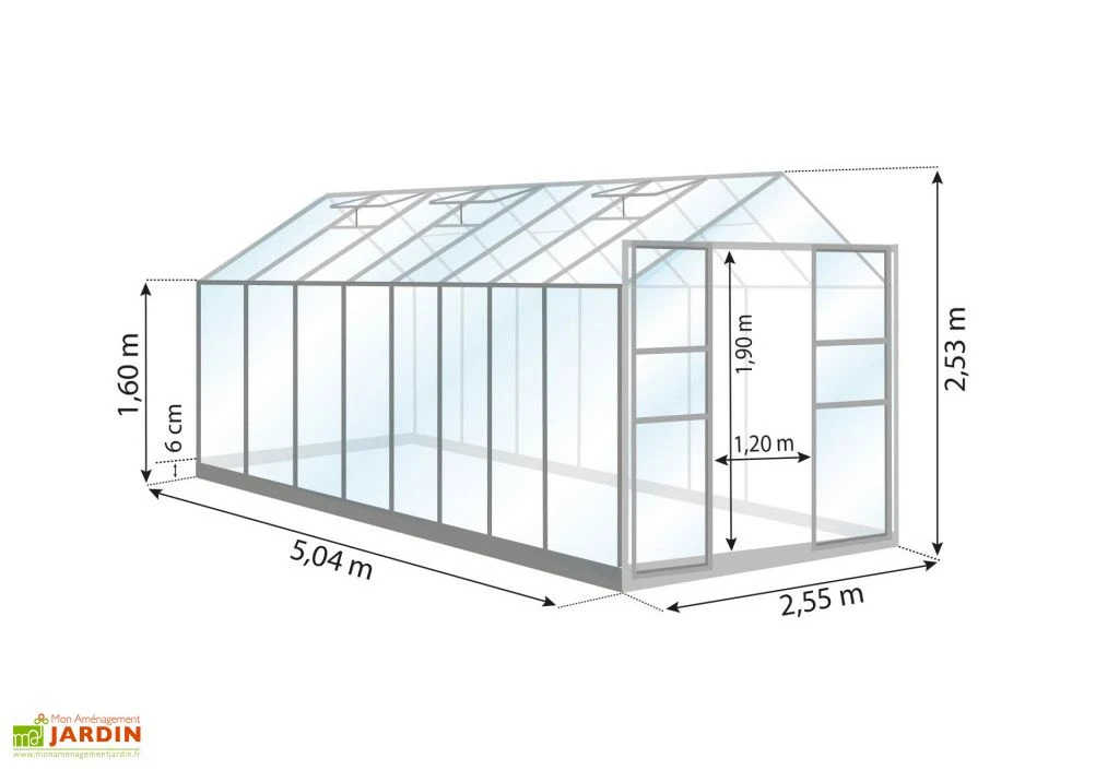 Serre De Jardin En Alu Et Verre Trempé Lams 12,9 M² - Laurus Vert 4 Serre De Jardin En Alu Et Verre Trempé Lams 12,9 M² - Laurus Vert – Image 2