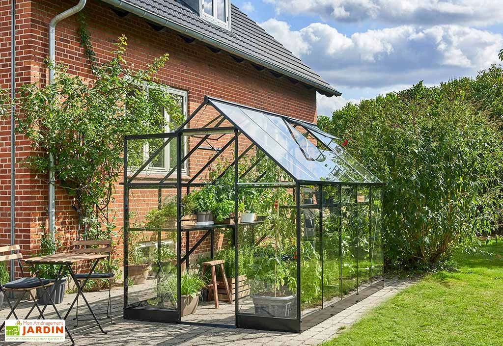 Halls Serre De Jardin En Aluminium Et Verre Trempé Qube 610 Noir 6,4 M² 3 Halls Serre De Jardin En Aluminium Et Verre Trempé Qube 610 Noir 6,4 M²