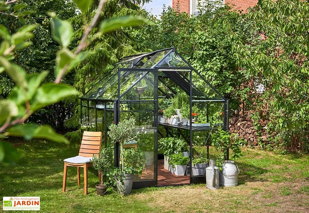 Halls Serre De Jardin En Aluminium Et Verre Trempé Qube 68 Noir 5,1 M² 3 Halls Serre De Jardin En Aluminium Et Verre Trempé Qube 68 Noir 5,1 M²