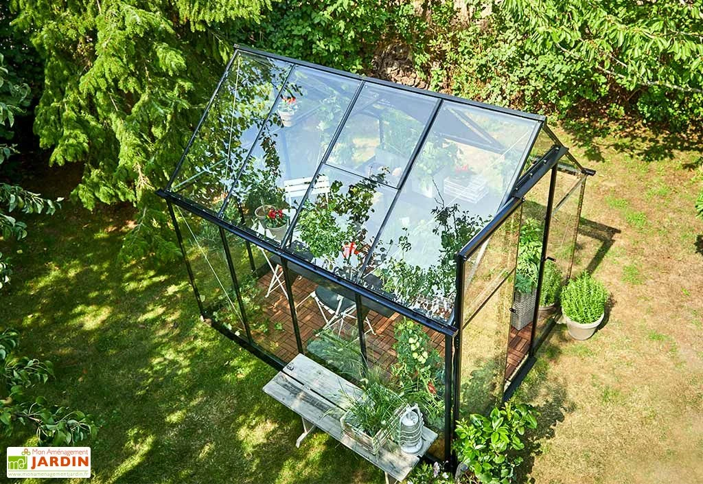 Halls Serre De Jardin En Aluminium Et Verre Trempé Qube 68 Noir 5,1 M² 5 Halls Serre De Jardin En Aluminium Et Verre Trempé Qube 68 Noir 5,1 M² – Image 3