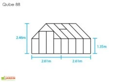 Halls Serre De Jardin En Aluminium Et Verre Trempé Qube 88 (6,6 M²) -Garanta Jardin Magasin serre jardin aluminium verre trempe qube 88 66m