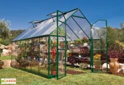 Serre De Jardin En Aluminium Et Polycarbonate Balance – Vert -Garanta Jardin Magasin serre jardin aluminium vert polycarbonate balance 8x12 1