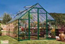 Serre De Jardin En Aluminium Et Polycarbonate Balance – Vert -Garanta Jardin Magasin serre jardin aluminium vert polycarbonate balance 8x20 1
