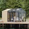 Serre De Jardin En Bois Et Verre Trempé Avec Panneaux Occultants – Jasmin