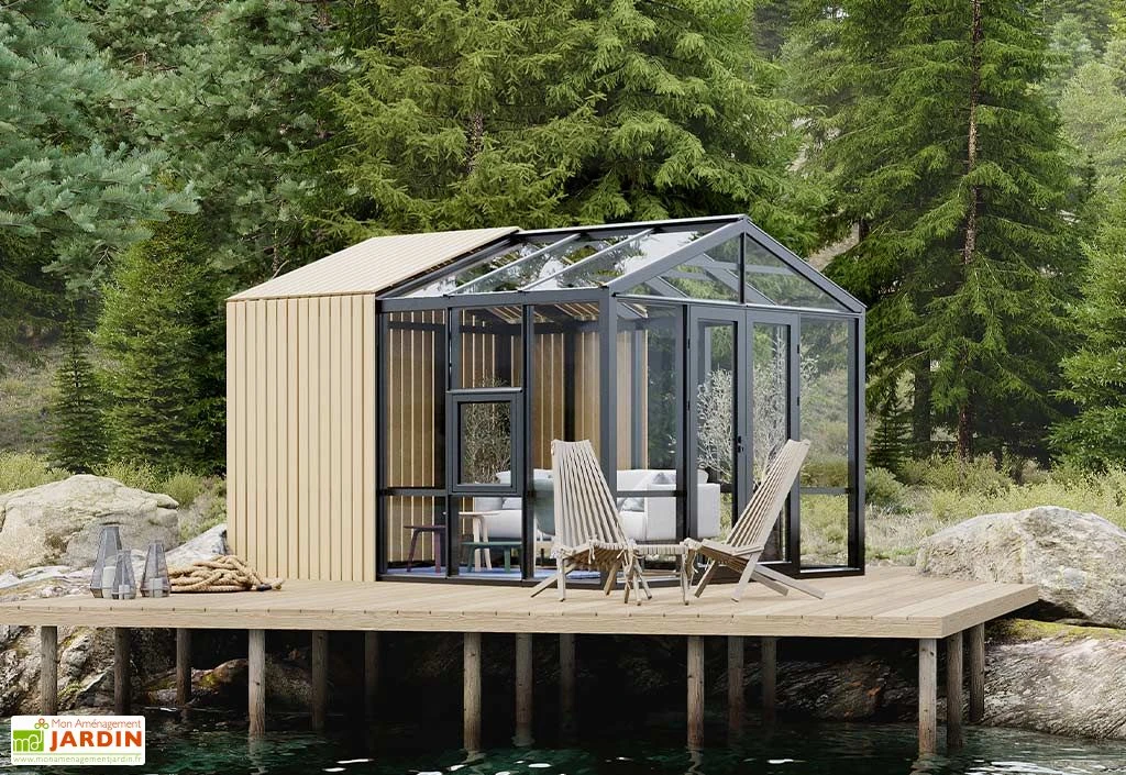 Serre De Jardin En Bois Et Verre Trempé Avec Panneaux Occultants – Jasmin 3 Serre De Jardin En Bois Et Verre Trempé Avec Panneaux Occultants – Jasmin
