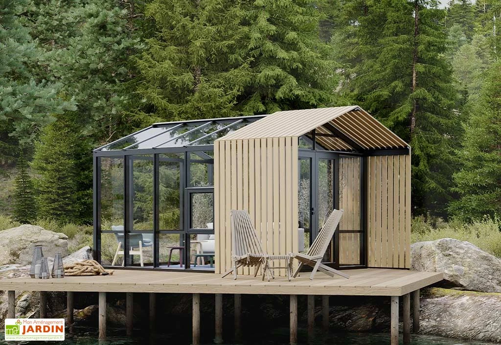 Serre De Jardin En Bois Et Verre Trempé Avec Panneaux Occultants – Mimosas 3 Serre De Jardin En Bois Et Verre Trempé Avec Panneaux Occultants – Mimosas