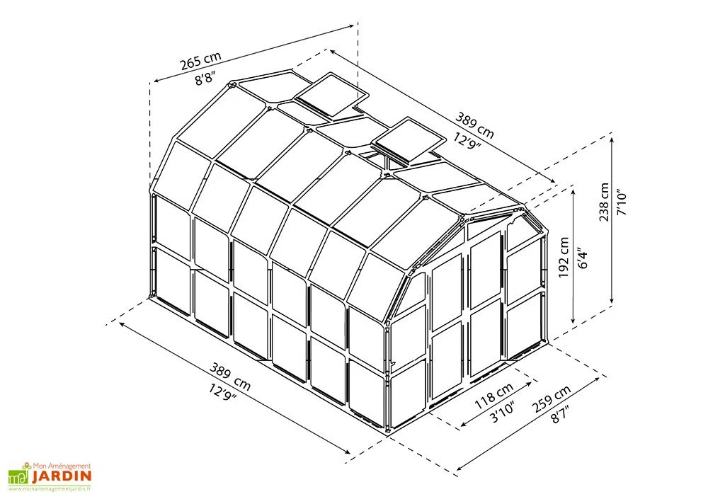 Serre De Jardin Polycarbonate Et PVC 10 M² – Grand Gardener 8x12 7 Serre De Jardin Polycarbonate Et PVC 10 M² – Grand Gardener 8x12 – Image 5