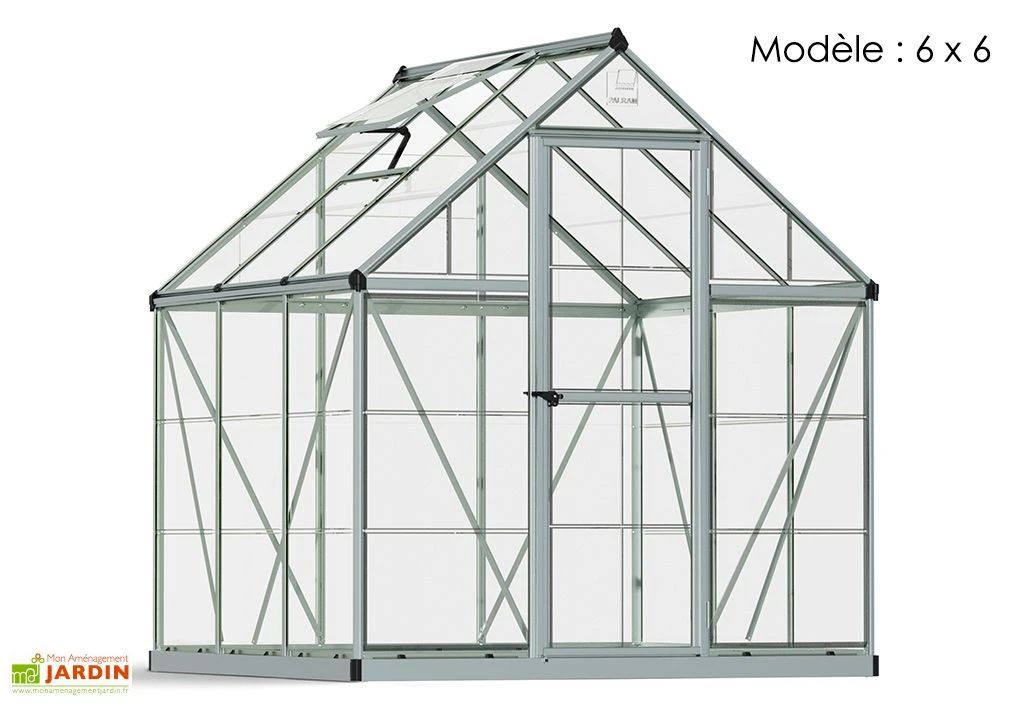 Serre De Jardin Polycarbonate Harmony Palram - Canopia Argent 6 Serre De Jardin Polycarbonate Harmony Palram - Canopia Argent – Image 4