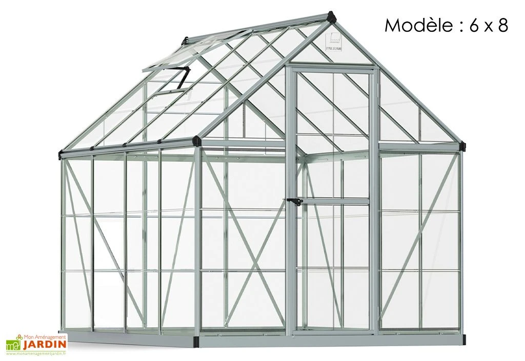Serre De Jardin Polycarbonate Harmony Palram - Canopia Argent 8 Serre De Jardin Polycarbonate Harmony Palram - Canopia Argent – Image 6