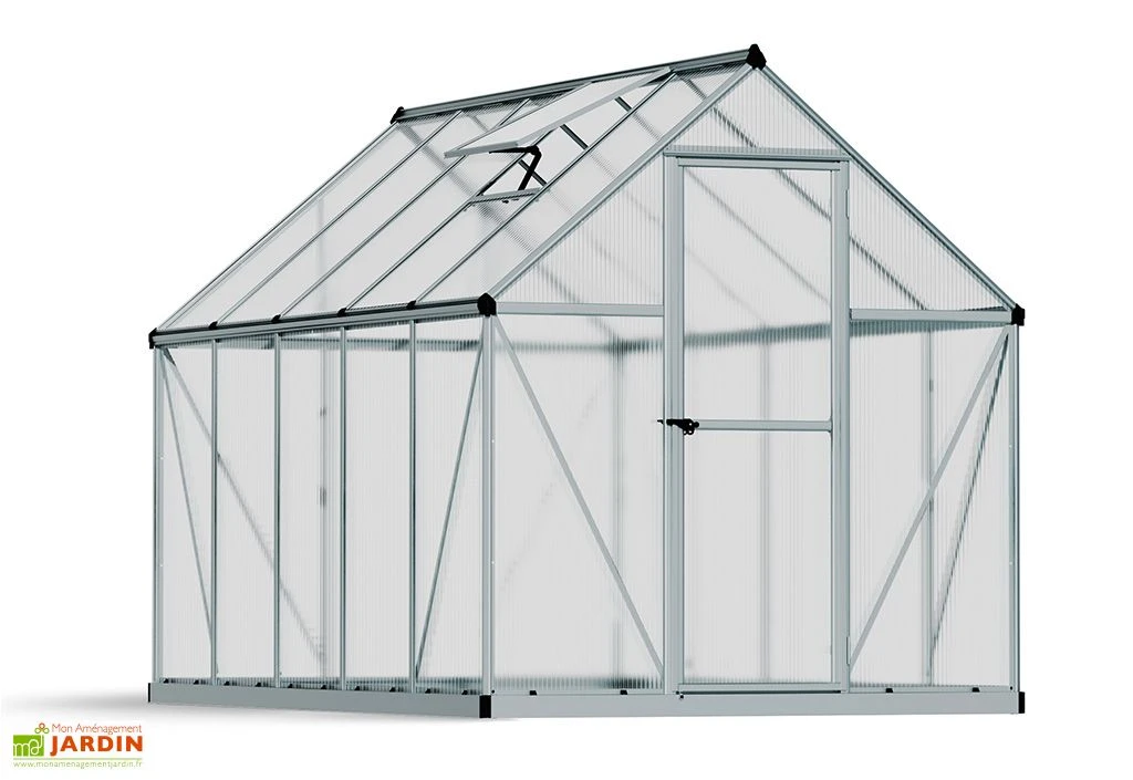 Serre De Jardin Grise Polycarbonate Aluminium 3 X 2 M – Mythos 6x10 6 Serre De Jardin Grise Polycarbonate Aluminium 3 X 2 M – Mythos 6x10 – Image 4