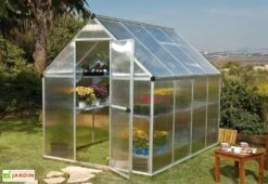 Serre De Jardin Grise Polycarbonate Aluminium 2,5 X 2 M – Mythos 6x8 -Garanta Jardin Magasin serre jardin polycarbonate aluminium gris mythos palram 2x2m 2