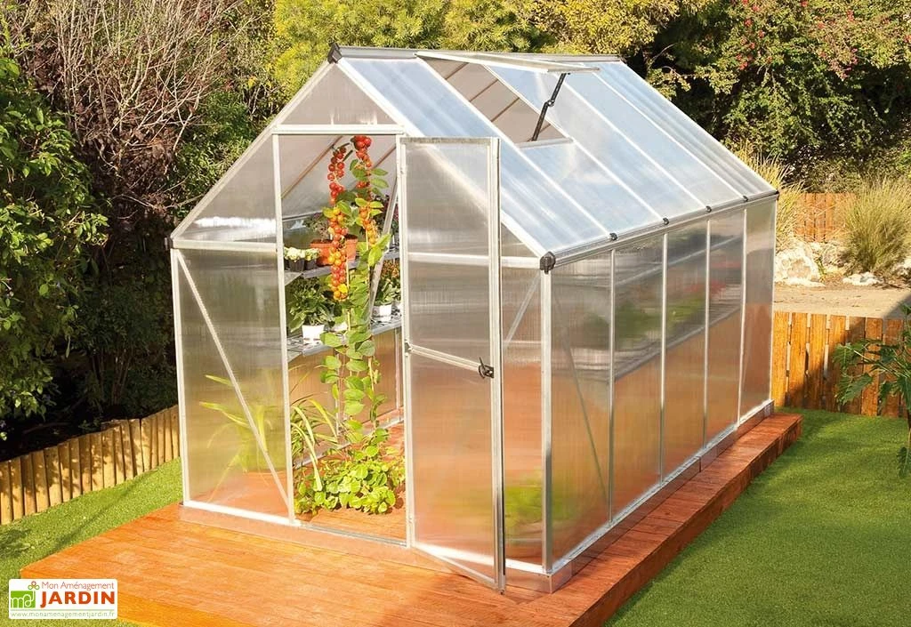 Serre De Jardin Grise Polycarbonate Aluminium 3 X 2 M – Mythos 6x10 4 Serre De Jardin Grise Polycarbonate Aluminium 3 X 2 M – Mythos 6x10 – Image 2