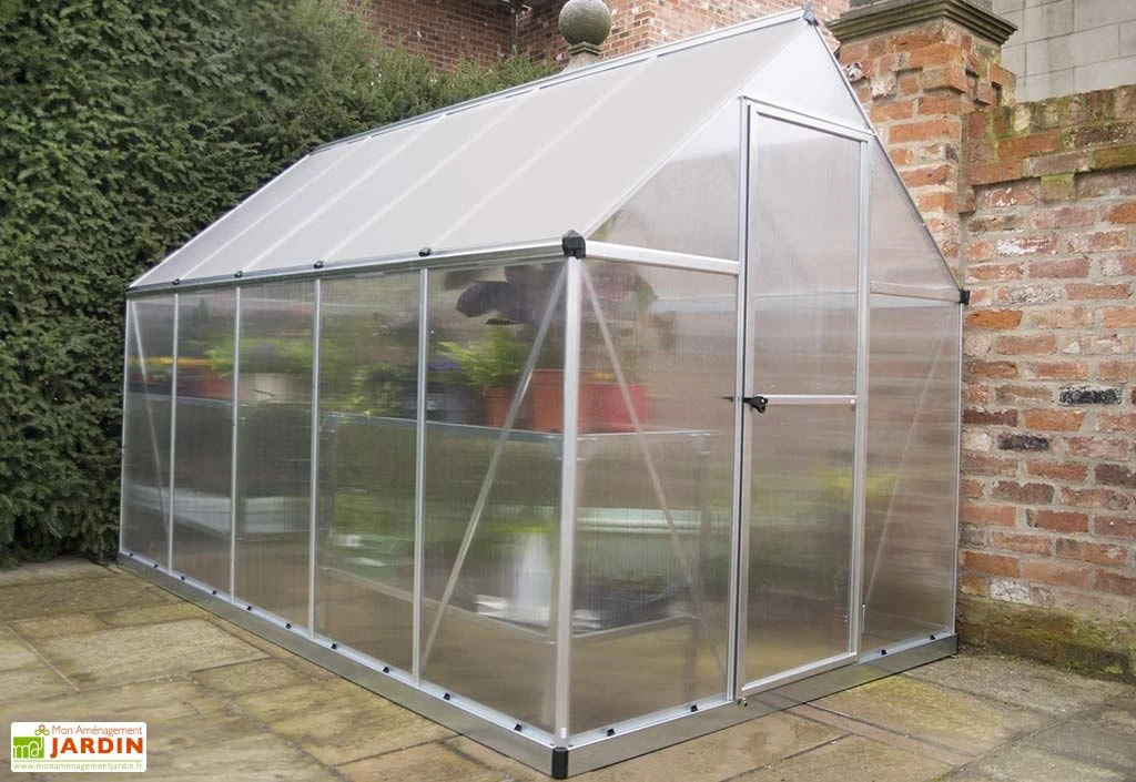 Serre De Jardin Grise Polycarbonate Aluminium 3 X 2 M – Mythos 6x10 5 Serre De Jardin Grise Polycarbonate Aluminium 3 X 2 M – Mythos 6x10 – Image 3