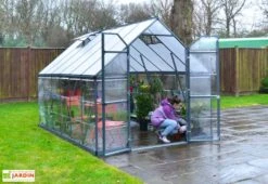 Serre De Jardin En Aluminium Et Polycarbonate Balance – Gris -Garanta Jardin Magasin serre jardin polycarbonate balance grey canopia