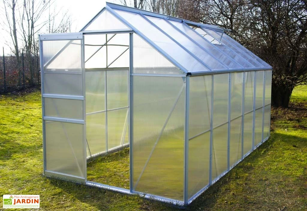 Serre De Jardin En Aluminium Et Polycarbonate – Diamant Gris 126 3 Serre De Jardin En Aluminium Et Polycarbonate – Diamant Gris 126