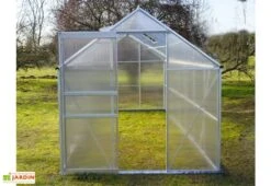 Serre De Jardin En Aluminium Et Polycarbonate – Diamant Gris 126 11 Serre De Jardin En Aluminium Et Polycarbonate – Diamant Gris 126 -Garanta Jardin Magasin serre jardin polycarbonate diamant 126 base acier 190x380x195cm 7m2
