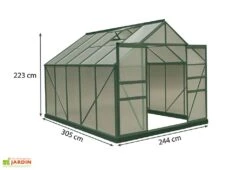 Serre De Jardin Polycarbonate 7,44m² Avec Base + 2 Lucarnes -Garanta Jardin Magasin serre jardin polycarbonate habrita 7m2