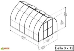 Serre De Jardin En Aluminium Et Polycarbonate Bella - Argent 13 Serre De Jardin En Aluminium Et Polycarbonate Bella - Argent -Garanta Jardin Magasin serre jardin polycarbonate palram bella 8x12 2