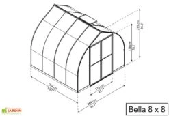 Serre De Jardin En Aluminium Et Polycarbonate Bella - Argent 11 Serre De Jardin En Aluminium Et Polycarbonate Bella - Argent -Garanta Jardin Magasin serre jardin polycarbonate palram bella 8x8 2