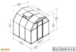 Serre De Jardin Verte Polycarbonate Et PVC – Eco Grow 11 Serre De Jardin Verte Polycarbonate Et PVC – Eco Grow -Garanta Jardin Magasin serre jardin polycarbonate palram ecogrow 6x6 1 1