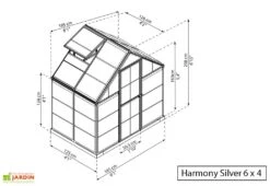 Serre De Jardin Polycarbonate Harmony Palram - Canopia Argent 10 Serre De Jardin Polycarbonate Harmony Palram - Canopia Argent -Garanta Jardin Magasin serre jardin polycarbonate silver palram harmony 6x4 1