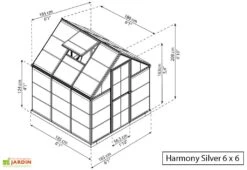 Serre De Jardin Polycarbonate Harmony Palram - Canopia Argent 12 Serre De Jardin Polycarbonate Harmony Palram - Canopia Argent -Garanta Jardin Magasin serre jardin polycarbonate silver palram harmony 6x6 1