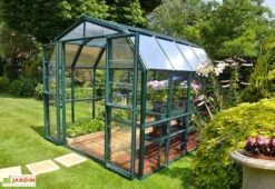 Serre De Jardin Polycarbonate Et PVC 2,5 X 2,5 M – Grand Gardener 8x8 -Garanta Jardin Magasin serre jardin pvc vert polycarbonate transparent grand gardener 8x8 1 1