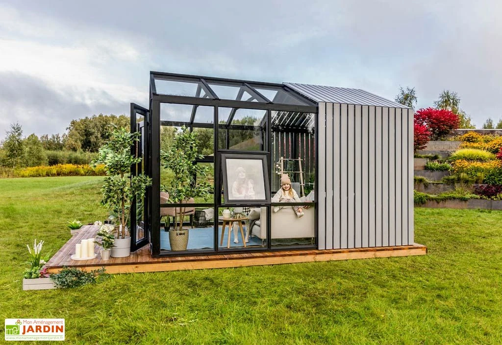 Serre De Jardin En Bois Et Verre Trempé Avec Panneaux Occultants – Jasmin 6 Serre De Jardin En Bois Et Verre Trempé Avec Panneaux Occultants – Jasmin – Image 4