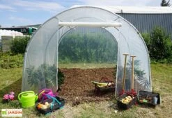 Serre Tunnel Richel En Polyéthylène 2 X 180 µ - 1 Porte Zippée (9 M²) -Garanta Jardin Magasin serre jardin tunnel polyethylene 1 porte 9 m2