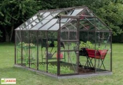 Serre Jardin Aluminium Verre Lily 6,2 M² – Plusieurs Coloris -Garanta Jardin Magasin serre jardin verre aluminium lily introgrow 1