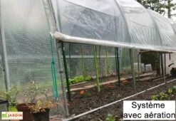 Serre Tunnel Tonneau En Polyéthylène 24 M² - Jardinière 8 X 3 M -Garanta Jardin Magasin serre tunnel jardiniere tonneau polyethylene 3m aerations 3