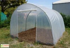 Serre Tunnel Richel En Polyéthylène 2 X 180 µ - 1 Porte Zippée (9 M²)