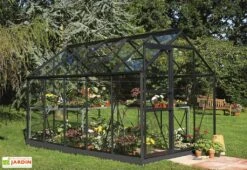 Halls Serre De Jardin En Aluminium Et Verre Horticole Popular 106 (6,2 M²) 10 Halls Serre De Jardin En Aluminium Et Verre Horticole Popular 106 (6,2 M²) -Garanta Jardin Magasin serre verre horticole structure alu noir