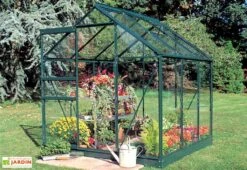 Halls Serre De Jardin En Aluminium Et Verre Trempé Popular 66 - 3,8 M² -Garanta Jardin Magasin serre verre trempe popular 66 vert