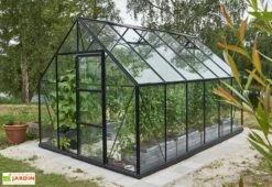 Halls Serre De Jardin En Aluminium Et Verre Trempé Universal 128 – 9,9 M² -Garanta Jardin Magasin serre verre trempe universal 128 noir