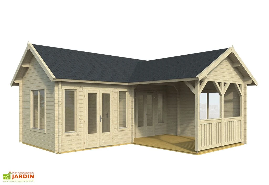 Bungalow De Jardin En Bois D’épicéa Brut Karl – 51,48 M² 4 Bungalow De Jardin En Bois D’épicéa Brut Karl – 51,48 M² – Image 2