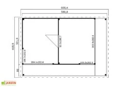 Studio De Jardin En Bois 23,7 M² Ep. 44 Mm – Doméo 3 V2 Plus + Terrasse -Garanta Jardin Magasin studio jardin habitable bois domeo 3 plus 24m2 plan