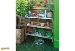 Table De Jardinage En Bois Traité Et Zinc – 100 X 45 X 125 Cm 6 Table De Jardinage En Bois Traité Et Zinc – 100 X 45 X 125 Cm -Garanta Jardin Magasin table de jardinage evolution ambiance